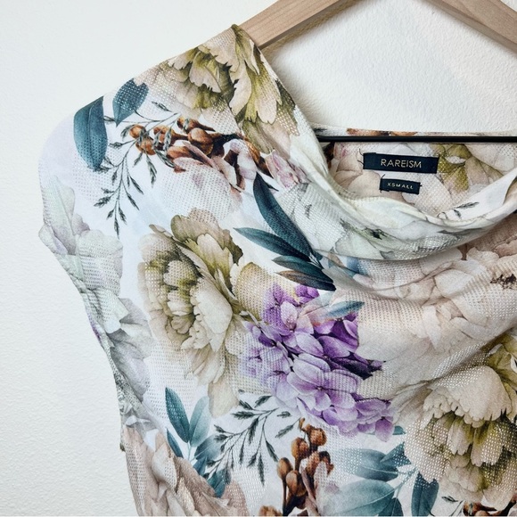 Rareism Women’s Sawyer Multi Cotton Fabric Floral Cowl Neck Top Size X-Small - Picture 3 of 11